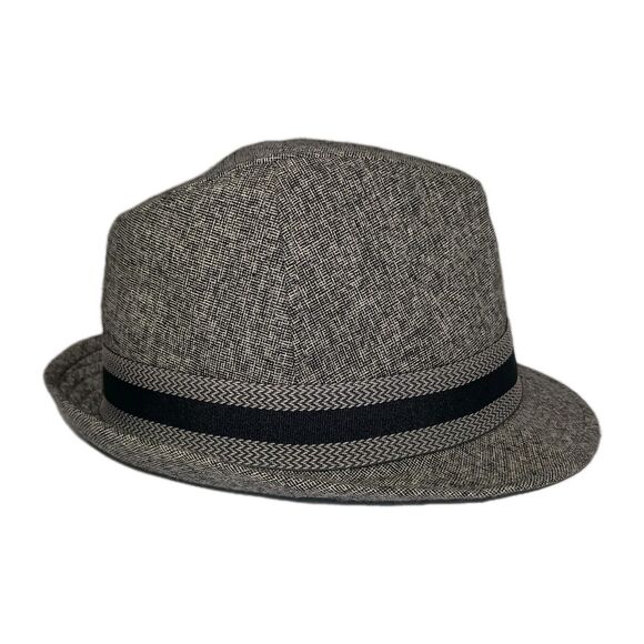 Vintage Stetson Gray Wool Tweed Fedora Hat Size 7 3/8 Cap Sherlock Holmes - Picture 2 of 15